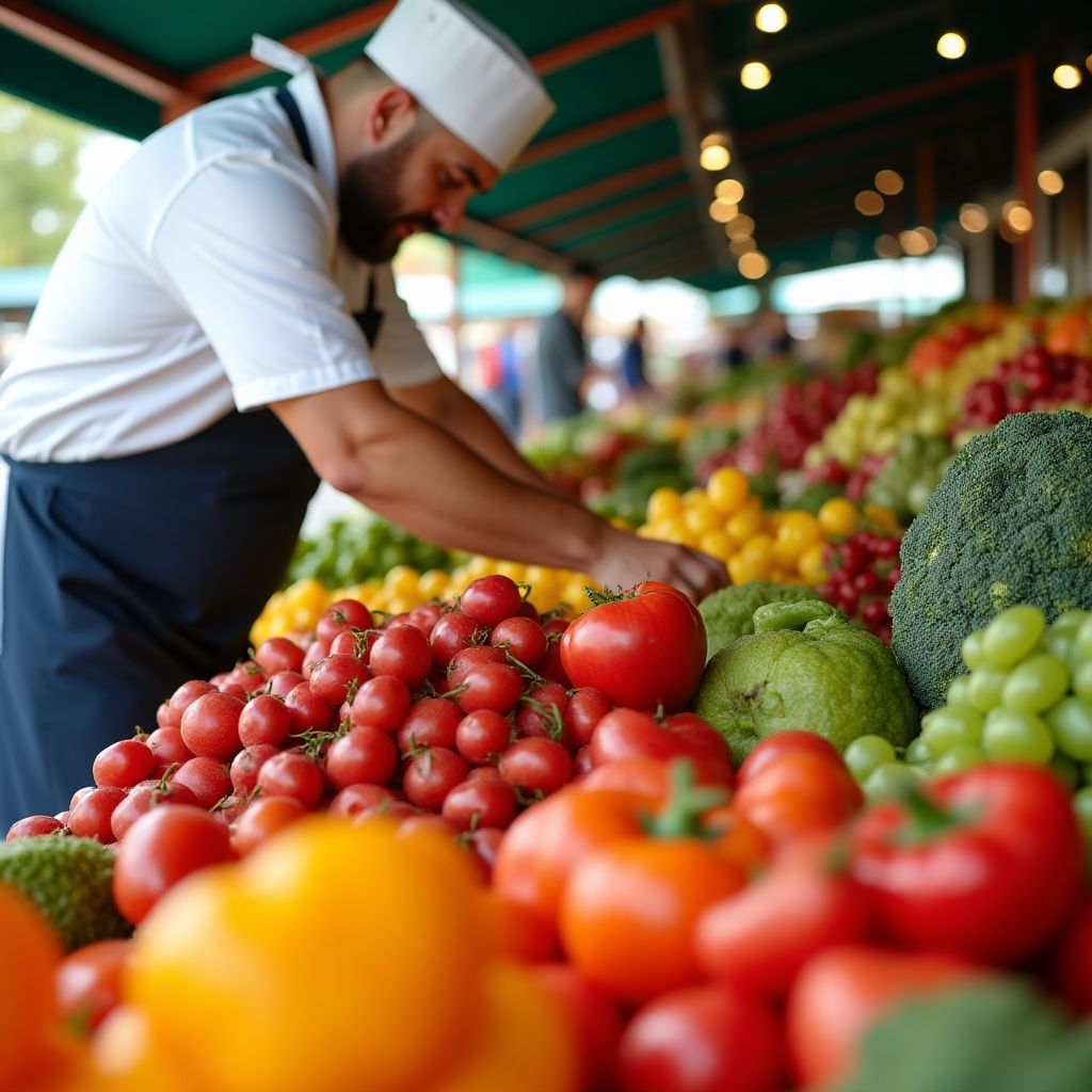 Fresh Australian ingredients being sourced from local markets