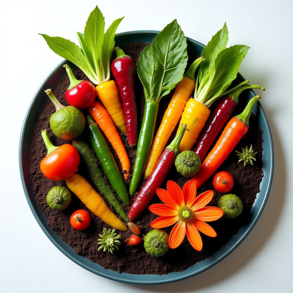 Artistic arrangement of colorful Australian vegetables